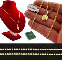 Golden Celebrity Gyönyörű Arany Női Bismark Nyaklánc 2MM Jezus Medál Dedikálás 55 CM