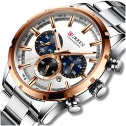 Curren Férfi Óra Curren Klasszikus Elegáns Kronográf Dátum Kijelző 5 Színben (Zegarek męski Curren stalowy chronograf)