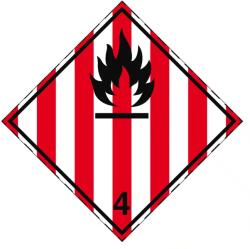 ADR 4.1 Osztály bárca, öntapadós matrica, 100x100mm - Csomag (50 db)