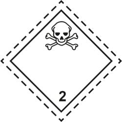 ADR 2.3 Mérgező Gázok Bárca, öntapadós, 100x100mm - Karton (3000 db)