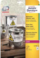 AVERY Etikett címke, 45, 7 x21, 2mm, időjárásálló poliészter, 48 címke/ív, 20 ív/doboz, Avery fehér (L4778-20) - printsisters