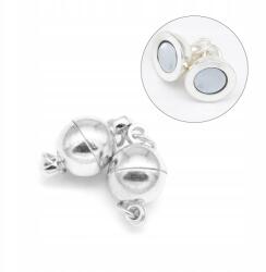 MIXFORM Mágneses kapocs, sárgaréz, kerek, ezüst, 14x8mm, 2db (13WB12234)