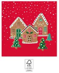  Karácsonyi Gingerhouses szalvéta 20 db-os 33x33 cm FSC (PNN95378) - sandori