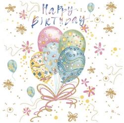  Happy Birthday Pastel Balloons szalvéta 20 db-os 33x33 cm (PKK057036)