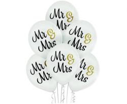  Esküvő Mr & Mrs léggömb, lufi 6 db-os 12 inch (30cm) (MLG003864) - sandori