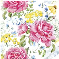  Rózsa Field Flowers szalvéta 20 db-os 33x33 cm (PKK057142) - sandori