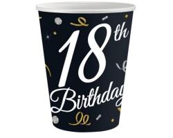  Happy Birthday 18 B&C papír pohár 6 db-os 200 ml (MLG151138) - sandori