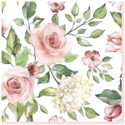  Rózsa Hydrangea szalvéta 20 db-os 33x33 cm (PKK046009) - sandori