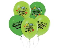  Játék Game On léggömb, lufi 5 db-os 12 inch (30cm) (MLG178425)