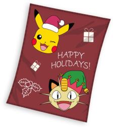  Pokémon Happy Holidays Karácsonyi polár takaró 130x160cm (CBX240052POK)