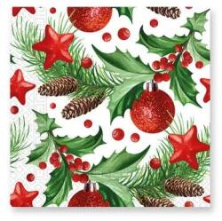  Karácsonyi Pinecones szalvéta 20 db-os 33x33 cm (PNN94210) - sandori