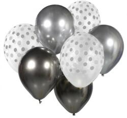  Színes Silver-Graphite léggömb, lufi szett 7 db-os 12 inch (30cm) (MLG135381)