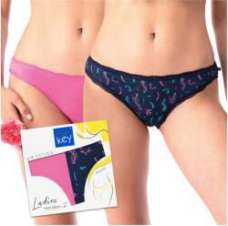 Key bugyi, csipkével, Size L, 2 db, pamut, rózsaszín és sötétkék