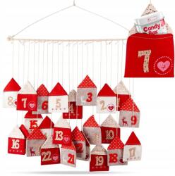 Vilde Adventi naptár karácsonyi falra akasztható filc házikó 70x60 cm (O839241)
