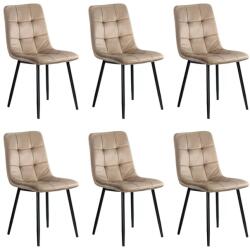 Chairs ON 6 scaune living catifea BUC 211 Bej - design modern, picioare metalice, confort premium