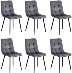 Chairs ON 6 scaune living catifea BUC 211 Gri - design modern, picioare metalice, confort premium