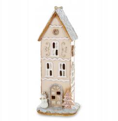 Art-Pol Karácsonyi mézeskalács házikó Led bézs-fehér 33cm Ajándék (162176)