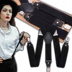 EdiBazzar Férfi Hevederek Női Erős Széles Nadrág Dupla Klasszikus Fekete (Szelki Męskie Damskie mocne szerokie spodni)