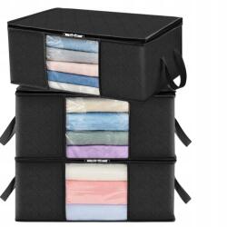 EdiBazzar Tágas rendszerező szett 3db-os Ágyneműtartó táska Nagy Fekete (Organizer Zestaw 3szt Torba Do SZAFY pościel)