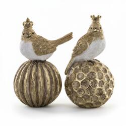 Art-Pol 2db-os arany madár figura szett, fehér, karácsonyi dekoráció (147478x2)