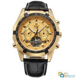 Forsining Ceas Forsining, curea din piele neagra, calendar complet, mecanism automatic-mecanic, stil Fashion + cutie cadou (FORSG3404616) Ceas