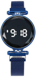 QUARTZ Ceas Dama cu inchidere magnetica, Fashion Touch Screen Digital, Albastru, LD100-V2 (DLD100-V2) Ceas