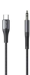 Awei CL-116T audió kábel (3.5mm jack - Type-C, 100cm, cipőfűző) FEKETE (CL-116T_B)