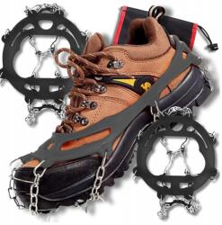  Túrázó Kramponok, 8 acél tüske, 40-45-ös cipőhöz, fekete (Raczki trekkingowe na buty rozmiar 38-45)