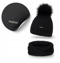 PaMaMi Téli szett, Női, fekete, kéménysapka, bélelt, PaMaMi (Wygodna Czapka Jesienno-Zimowa z Kominem)