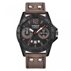XINEW Ceas barbatesc Xinew brown calendar Ceas