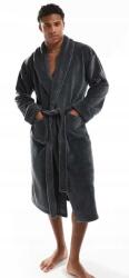  Elegáns Egész Éves Plüss Szürke Férfi Fürdőköpeny XXL (szlafrok plusz)