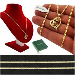 Golden Celebrity Gyönyörű Arany Lánc Szívvel Nyaklánc Szív Rózsával 925 Nőknek (Biżuteria dla niej dziewczyny babci żony mamy)