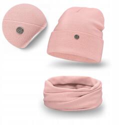 PaMaMi Női Téli Szett, sapka és kémény, 100% akril, 55-58cm fejméret (Klasyczny Zestaw Jesienno-Zimowy Czapka Komin)