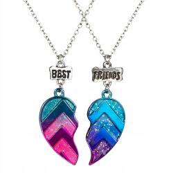 EdiBazzar Nyakláncok Barátnőknek Best Friends szív 2db szív női boho Bff (Naszyjniki serce dla Przyjaciółek 2 szt)