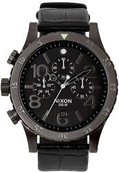 Nixon Ceas NIxon 48-20 Chrono Leather Black Gator A363 1886 Ceas