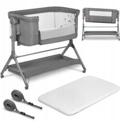 Lionelo Leonie Plus 3az1ben ben ágykeret Szürke (łóżeczko dostawne,kołyska, łóżko wolnostojące)