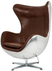 Settimo Fotoliu Egg Aviator piele eco maro - metal (KI318)