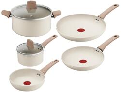 Tefal Set vase de gatit Tefal Stone White 7 piese Antiaderente Aluminiu reciclat Compatibile inductie (G199S544)