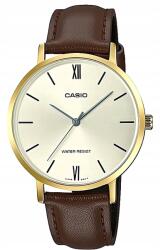Casio női karóra elegáns arany díszítéssel és bőr szíjjal (LTP-VT01GL-9B)