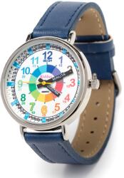 Kiddus gyerekóra, tanár tartású, kék műbőr, fényes kék (WA833)