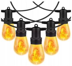 BERGE Karácsonyi Fényfüzér, 15m, 15xLED, kültéri, tűz stílusú (Girlanda Świetlna Efekt Ognia 15m 15xLED LED)