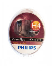 Philips Izzó Philips H4 12V 60/55W P43T-38 VisionPlus 50% 2db-os szett