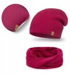 PaMaMi Téli Szett, sapka és kémény, akril, halszálka, 55-58cm (Komplet na Zimę Damski Komin z Czapką)