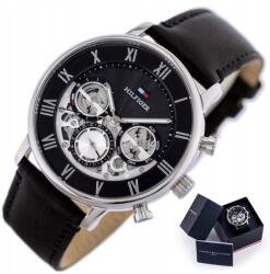 Tommy Hilfiger Férfi Karóra 1710565 Legend, kvarc, fekete számlap, bőr szíj, 44mm (1710565)