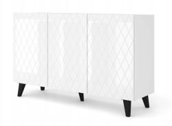 Homlando Diuna komód, 145cm, 3D lábak, fehér/fényes fehér (5903769730131)