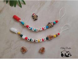 Baby Panda Névre szóló cumilánc - Mézi mézeskalács