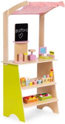 Ecotoys Magazin copii Ecotoys, lemn, casa de marcat, cantar, 20 accesorii, multicolor
