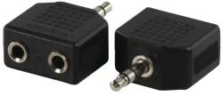 Well Adaptor JACK STEREO 3.5mm tata - 2 X JACK STEREO 3.5 mm mama, set 12 blistere, Well (AC-012-BW)
