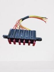  Suport siguranta auto medie 20mm cutie /bloc pentru 6 sigurante 10A /incluse /cu fir (EL-1057)