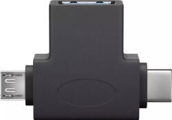 Goobay Adaptor USB 3.0 A mama la micro USB tata +USB Type C tata negru Goobay (55554) - pretexpert